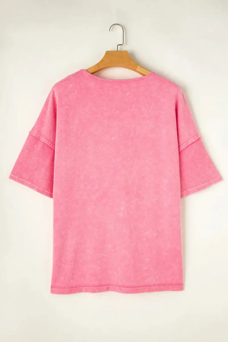 Plus Size Round Neck Half Sleeve T-Shirt for Women - Love Salve